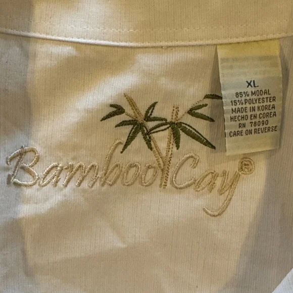 Bamboo Cay White Martini Golf Embroidered Button Up Shirt Resort Size XL - Picture 4 of 7
